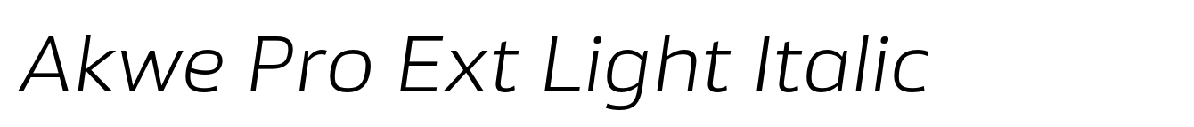 Akwe Pro Ext Light Italic